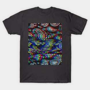 Paisley Pattern - Tricolor Glitch T-Shirt